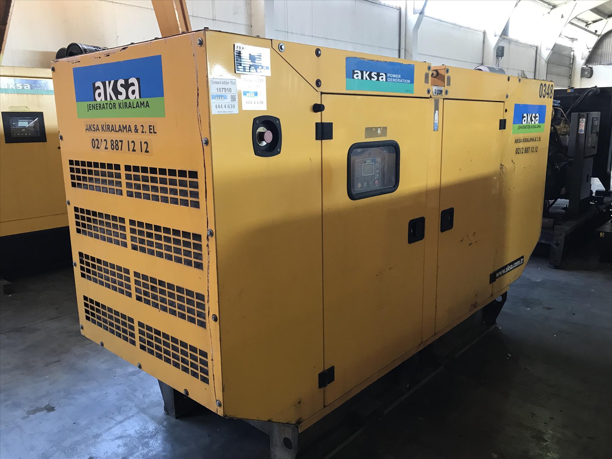 Aksa APD 90 kVA, Aksa Motor, 2009 Model, 1.039 Saatte, Kabinli, Otomatik, Transfer Panosuz